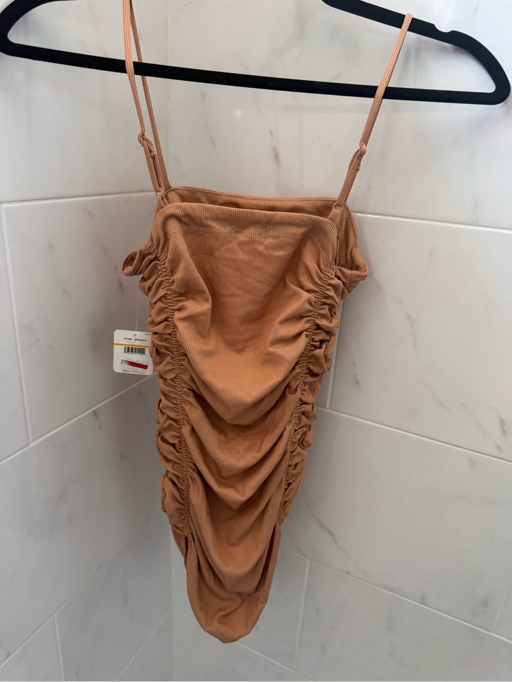 Free People Intimately Ruched Tan Bodysuit Size Small New with Tags!